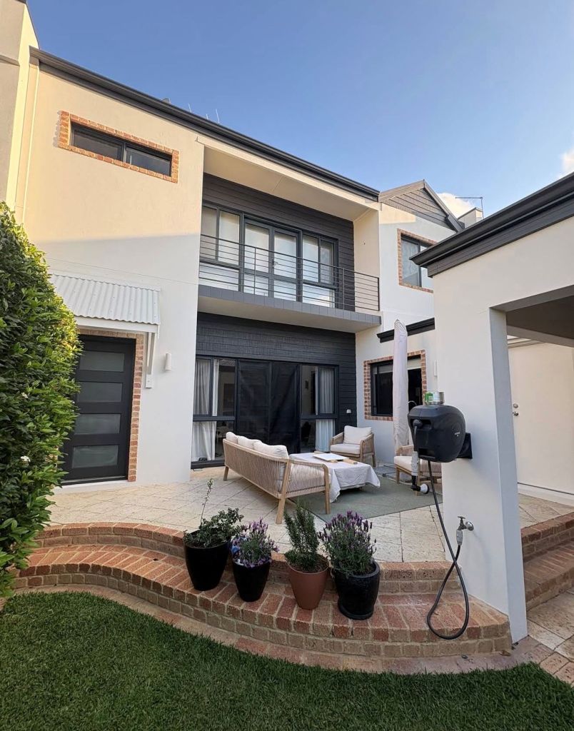 Exterior rendered walls of house painted in Subiaco
